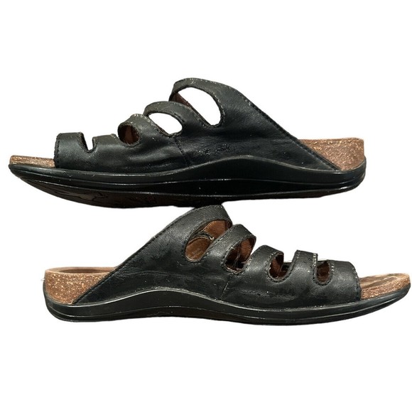 Dansko W  Sz‎ 40 Janie Slide Adjustable Straps Comfort Black Sandals - Picture 3 of 6